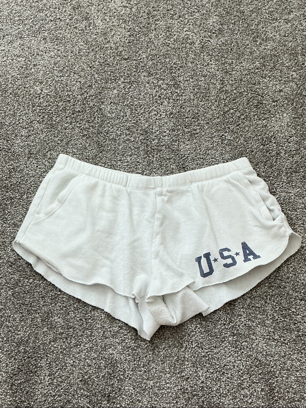 Grayson Threads White Terry USA Graphic Athletic Shorts